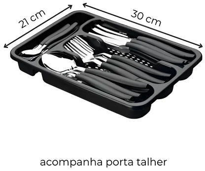 Jogo de Talheres em Inox + Organizador de Gaveta