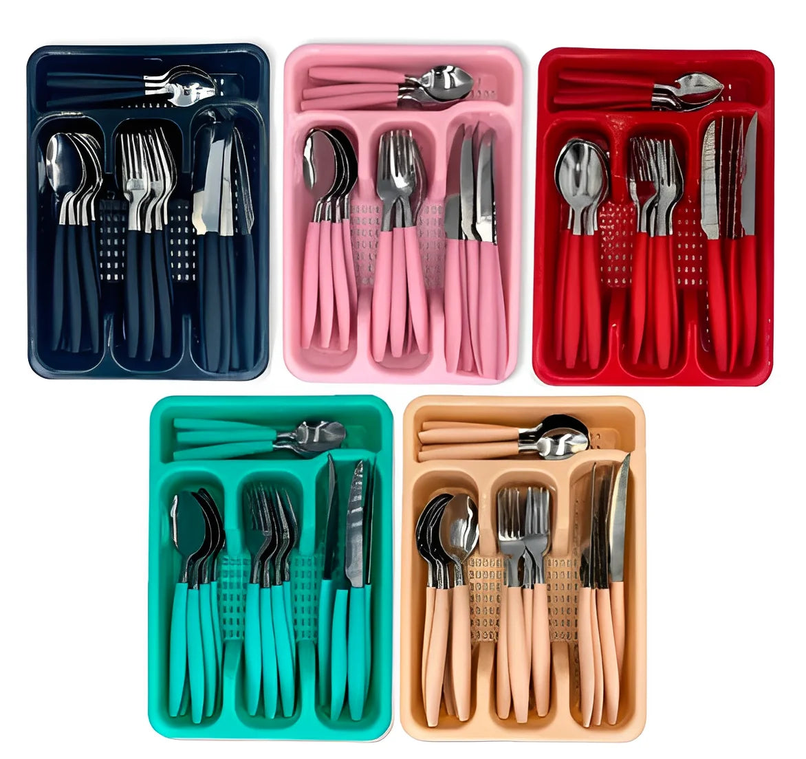 Jogo de Talheres em Inox + Organizador de Gaveta